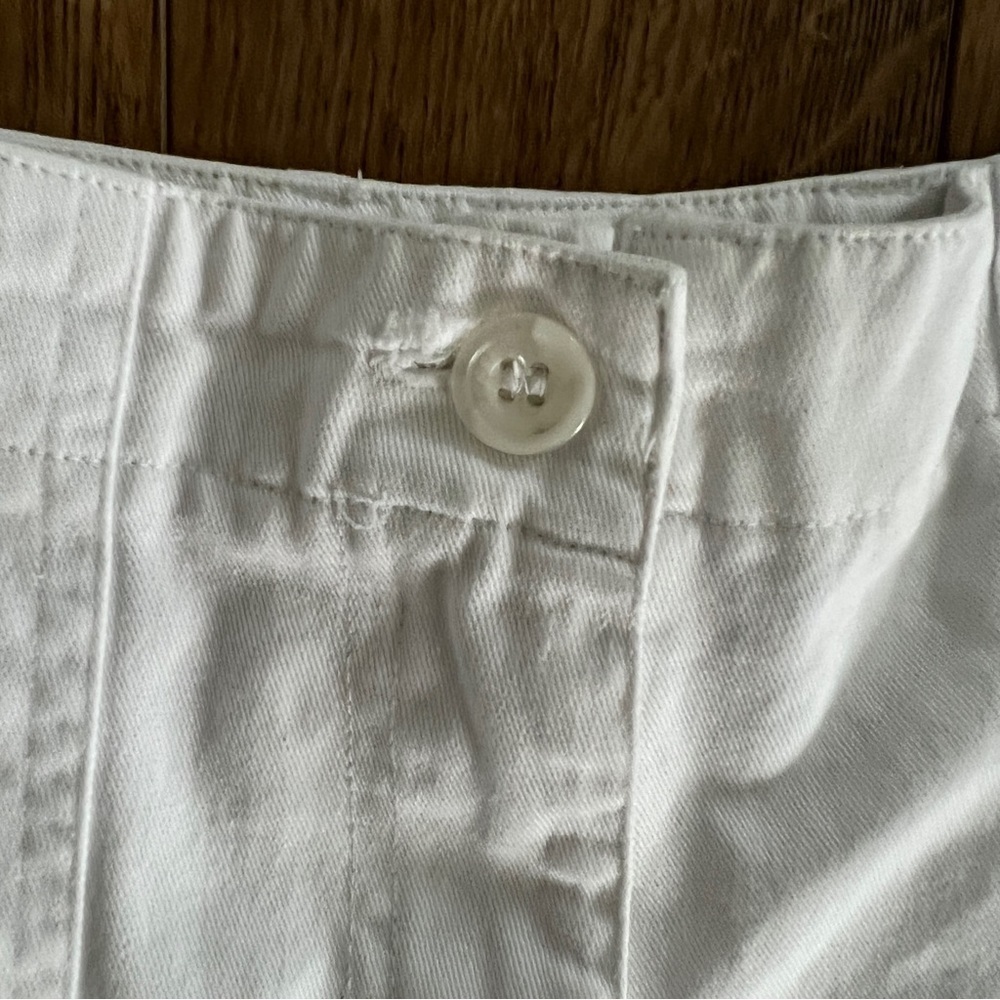 Vintage 90s Cache Creek Mid High Rise White Cotton Mid Thigh Shorts Size 10 - Picture 8 of 8